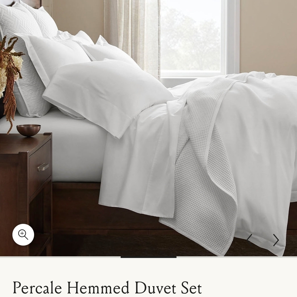 Elegant White Percale Duvet Cover Set
